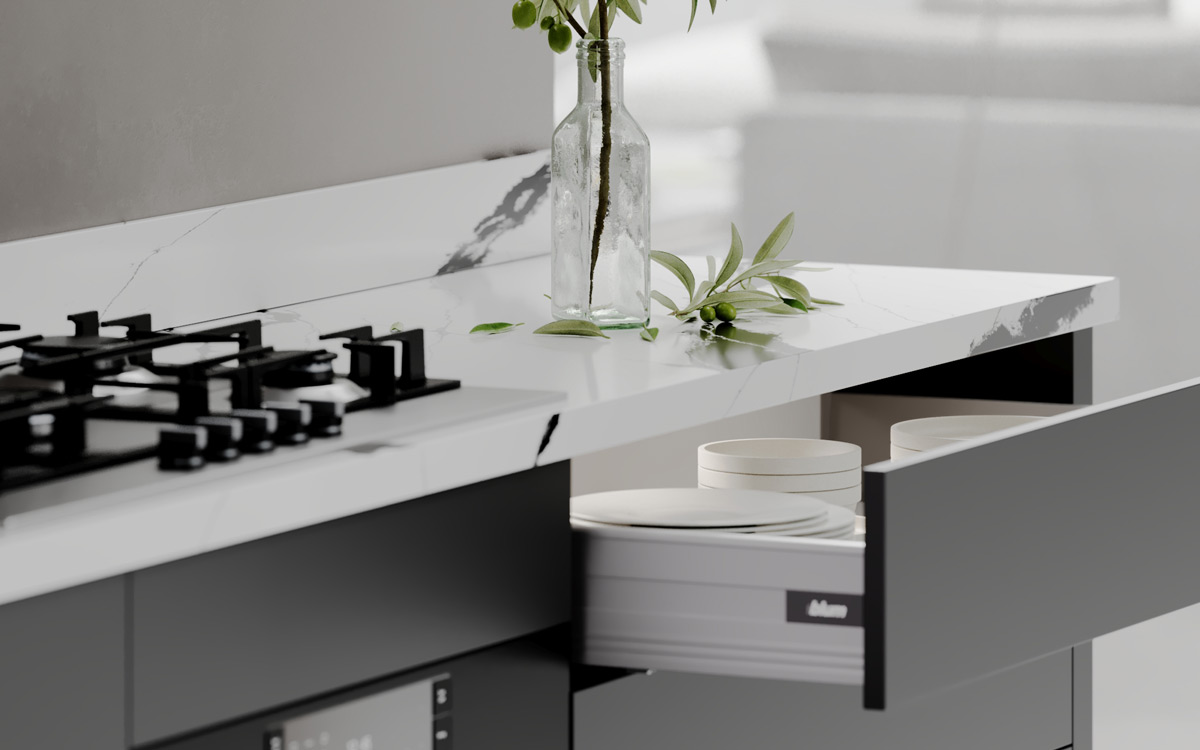 Double Galley Countertop and Drawer